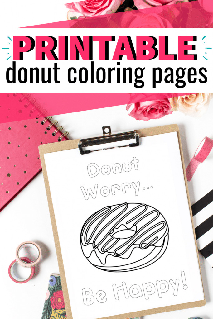 Printable donut coloring pages