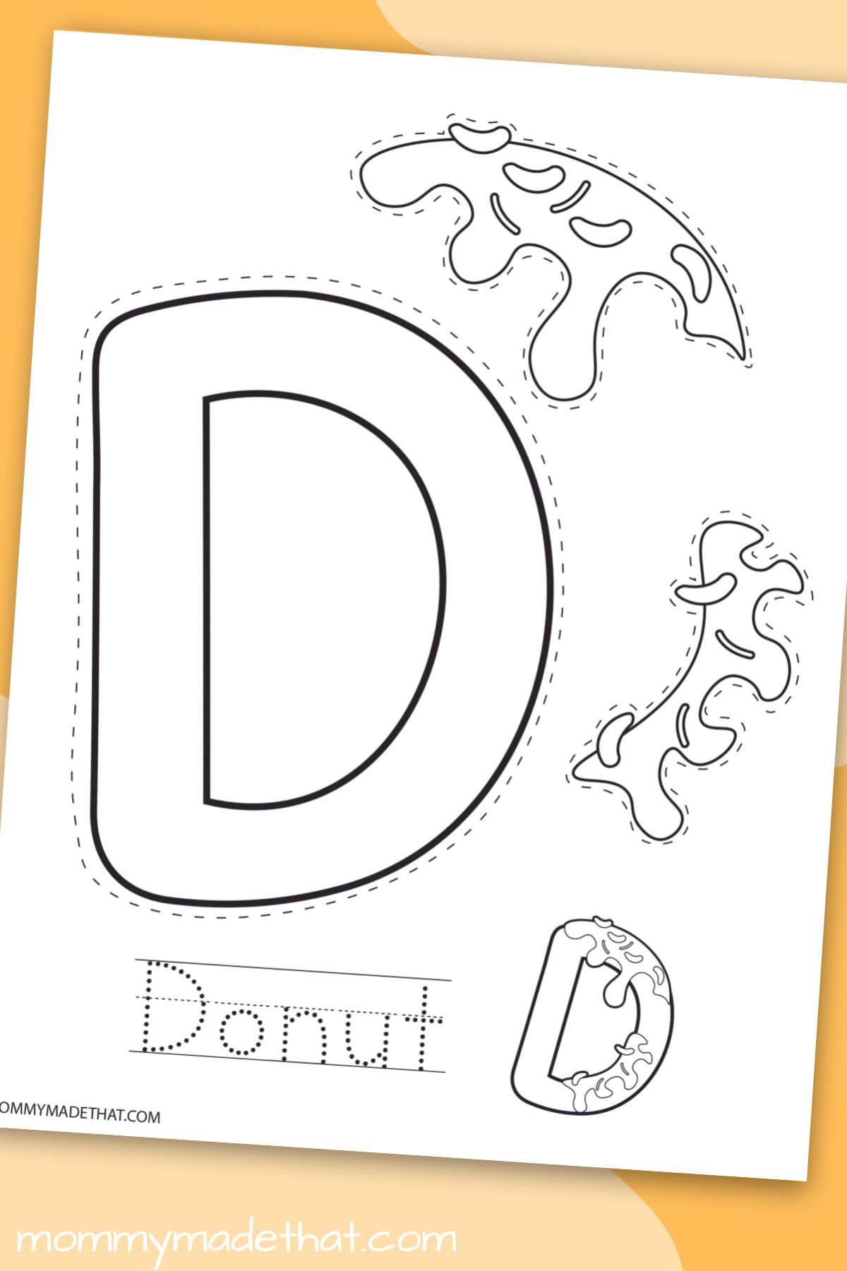 D is for donut free printable letter d craft