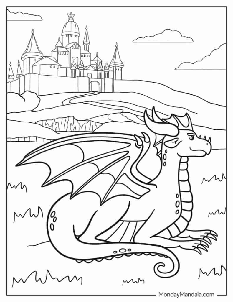 Dragon coloring pages free pdf printables