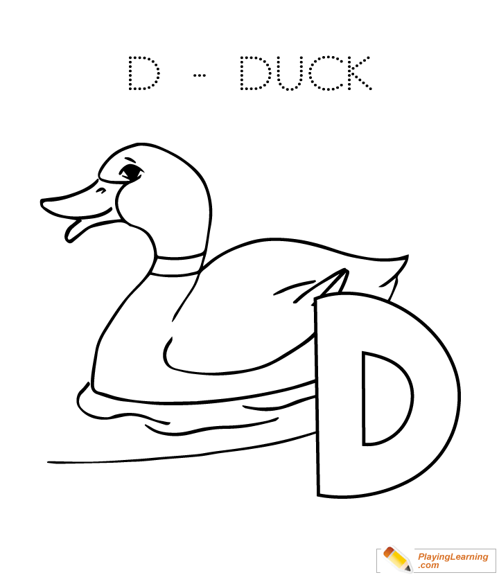 D is for duck coloring page free d is for duck coloring page