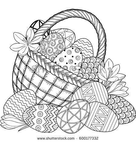 Feliz pascua huevos de pascua en vector de stock libre de regalãas shutterstock easter coloring book easter colouring easter coloring pages