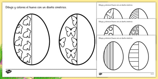 Ficha de simetrãa el huevo de pascua