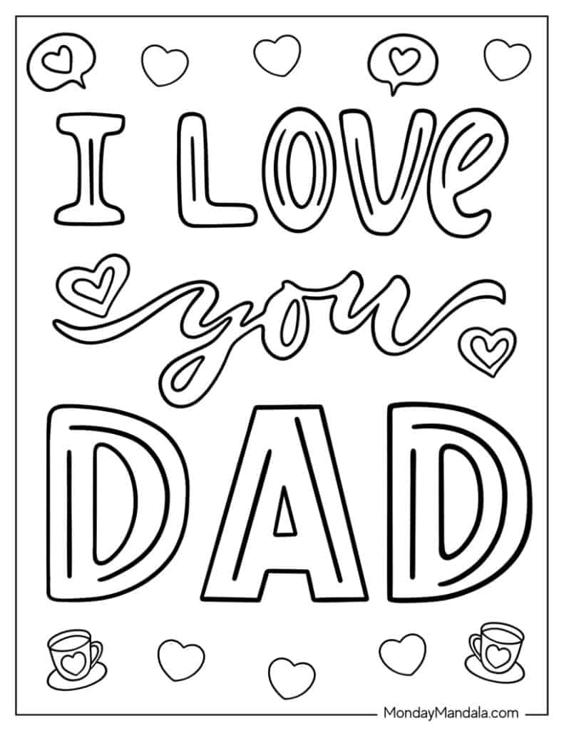 I love you coloring pages free pdf printables