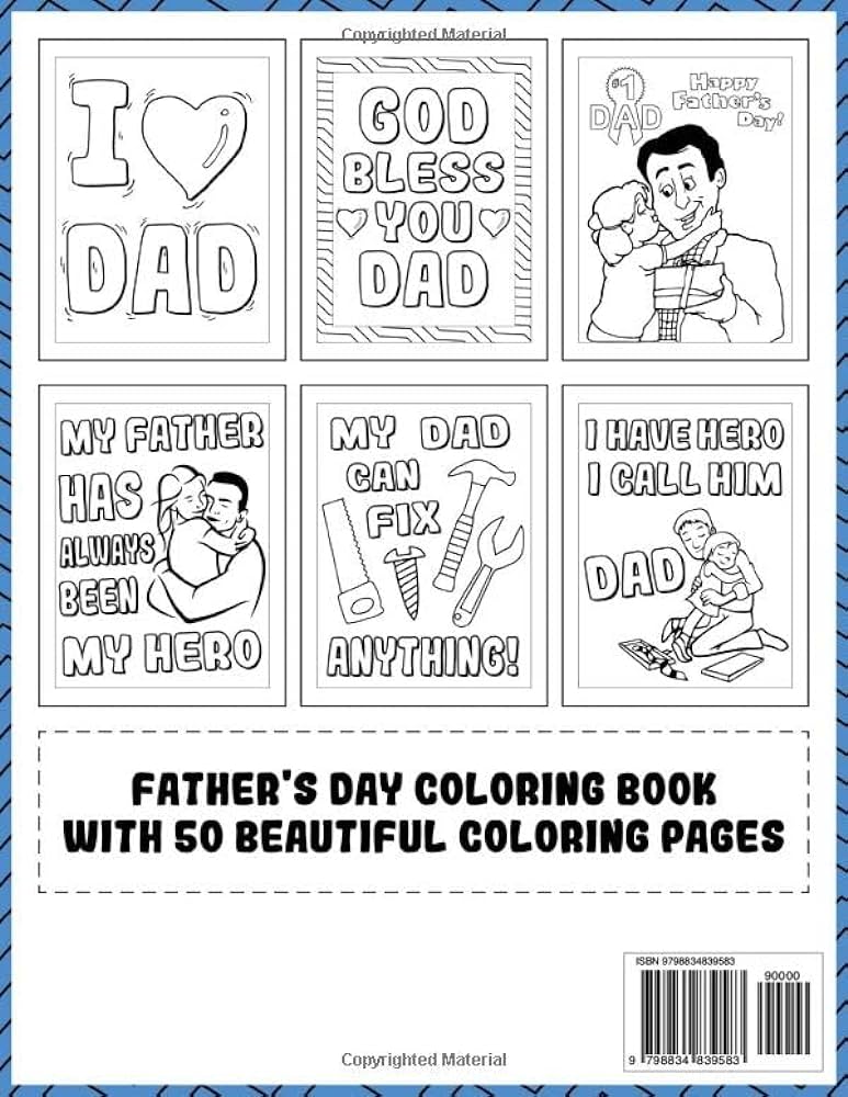 Happy fathers day coloring book for kids