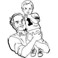 Son with dad coloring pages