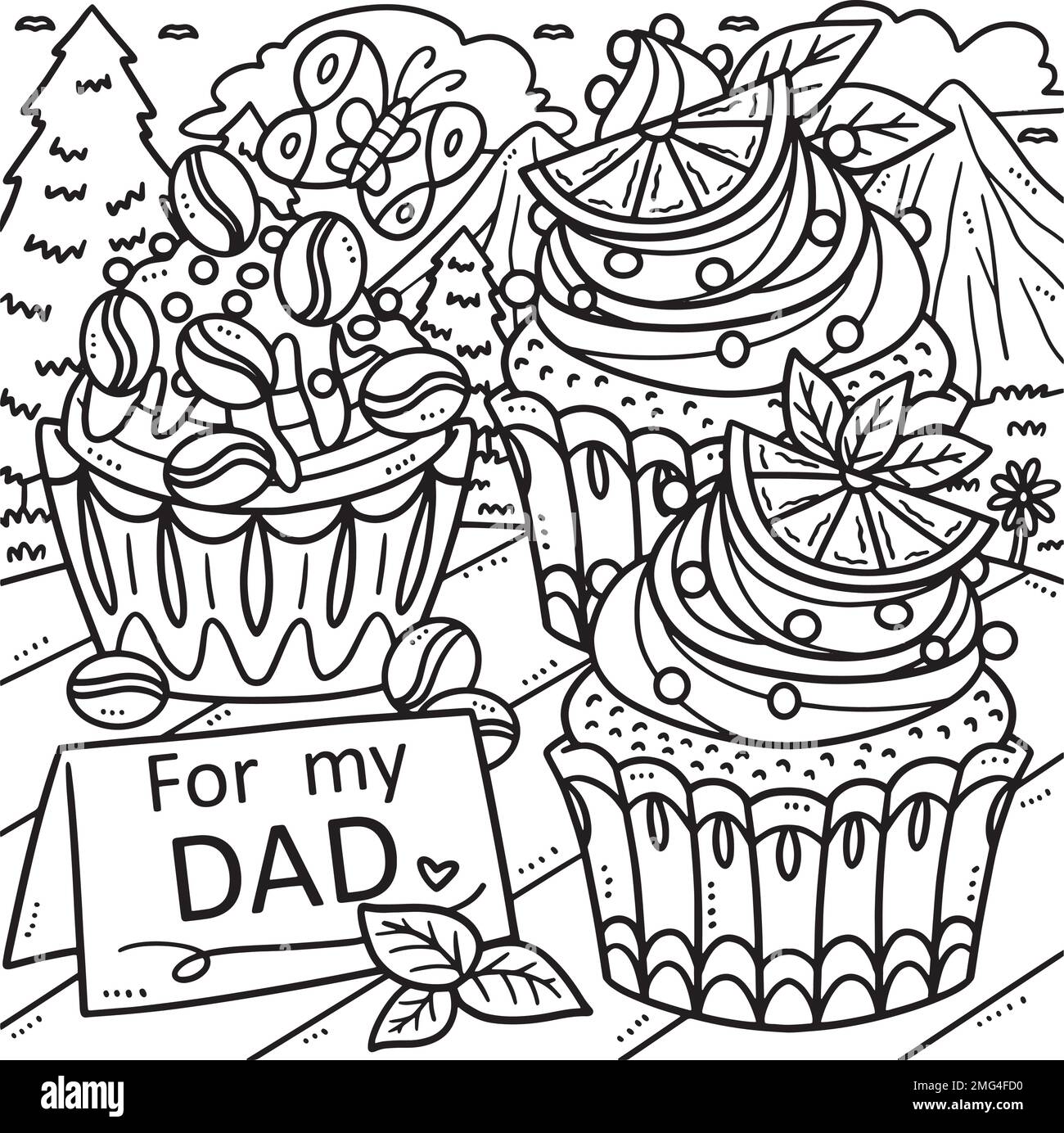 Fathers day for my dad coloring page for kids stock vector image art