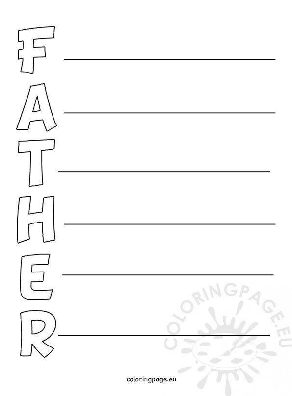 Fathers day acrostic poem printable coloring page poem template acrostic poem template acrostic poem
