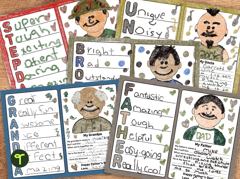 Fathers day acrostic poem worksheet teach starter