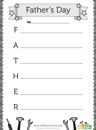 Fathers day acrostic all kids network