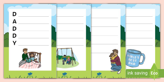 Daddy fathers day acrostic poem template