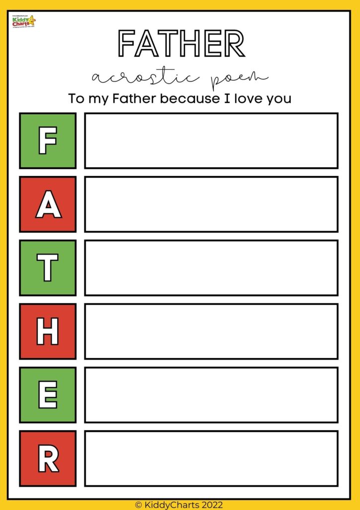 Father acrostic poem a unique gift for dad
