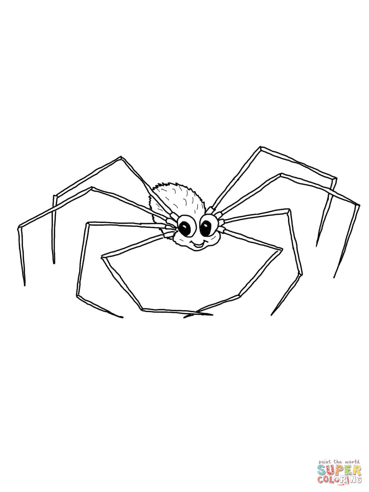 Cute daddy long legs coloring page free printable coloring pages