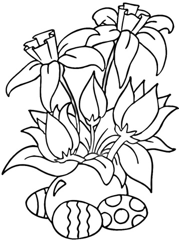 Easter daffodils coloring page free printable coloring pages