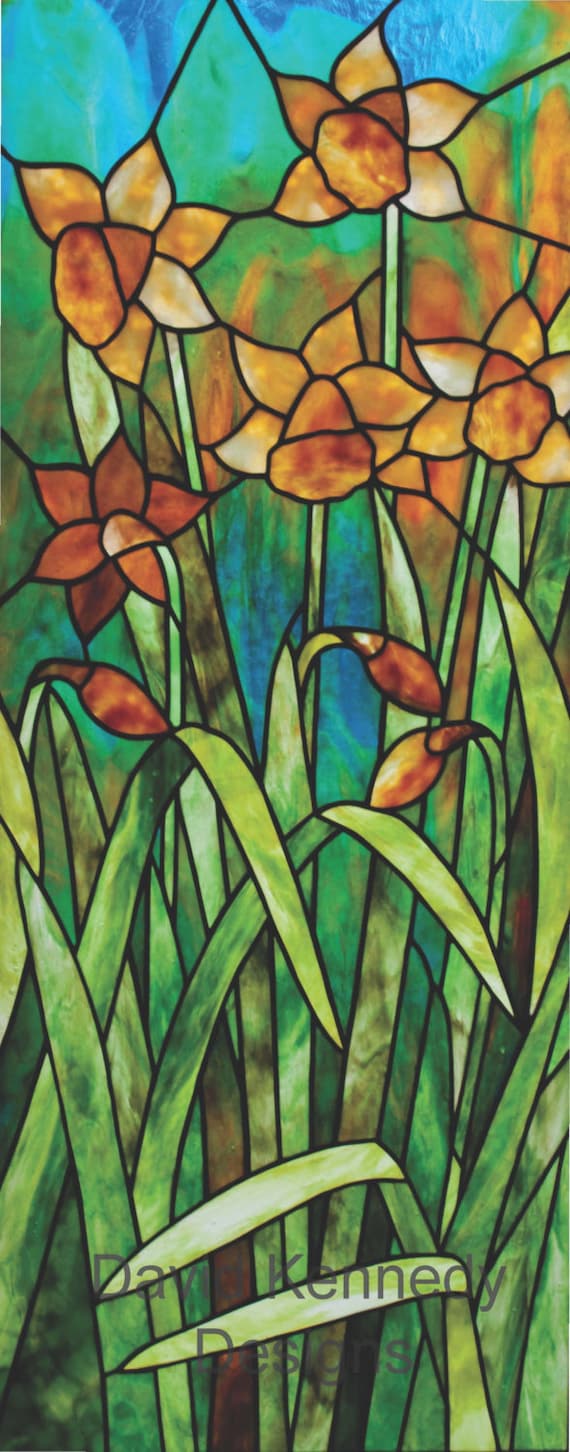 Daffodil day stained glass pattern david kennedy designs