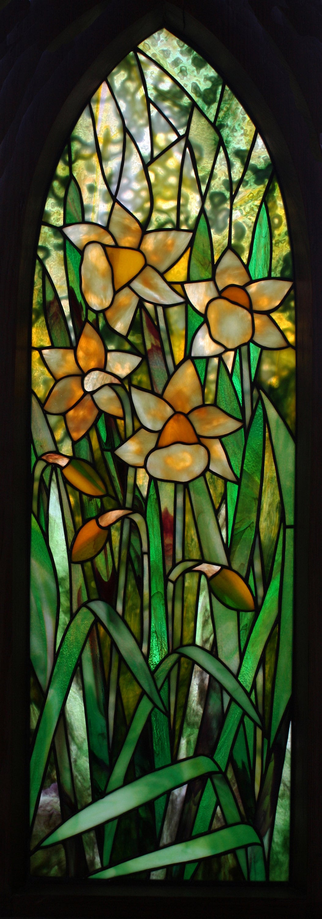 Gothic daffodil stained glass pattern david kennedy designs