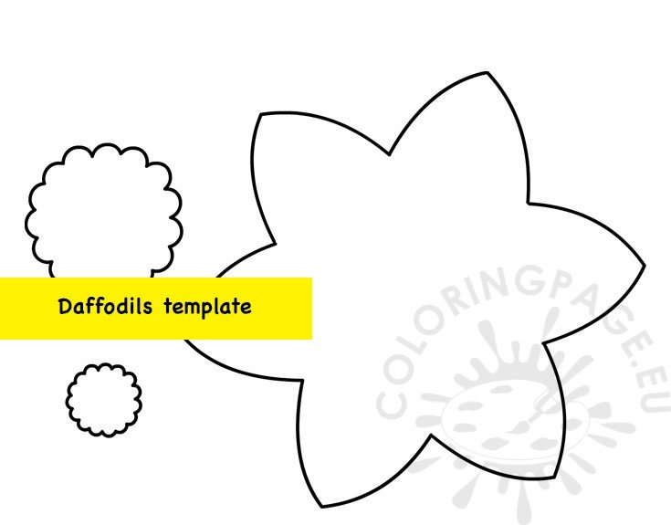 Free printable daffodil template coloring page
