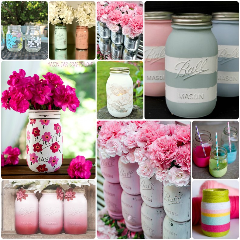 Painted mason jars â wee folk art