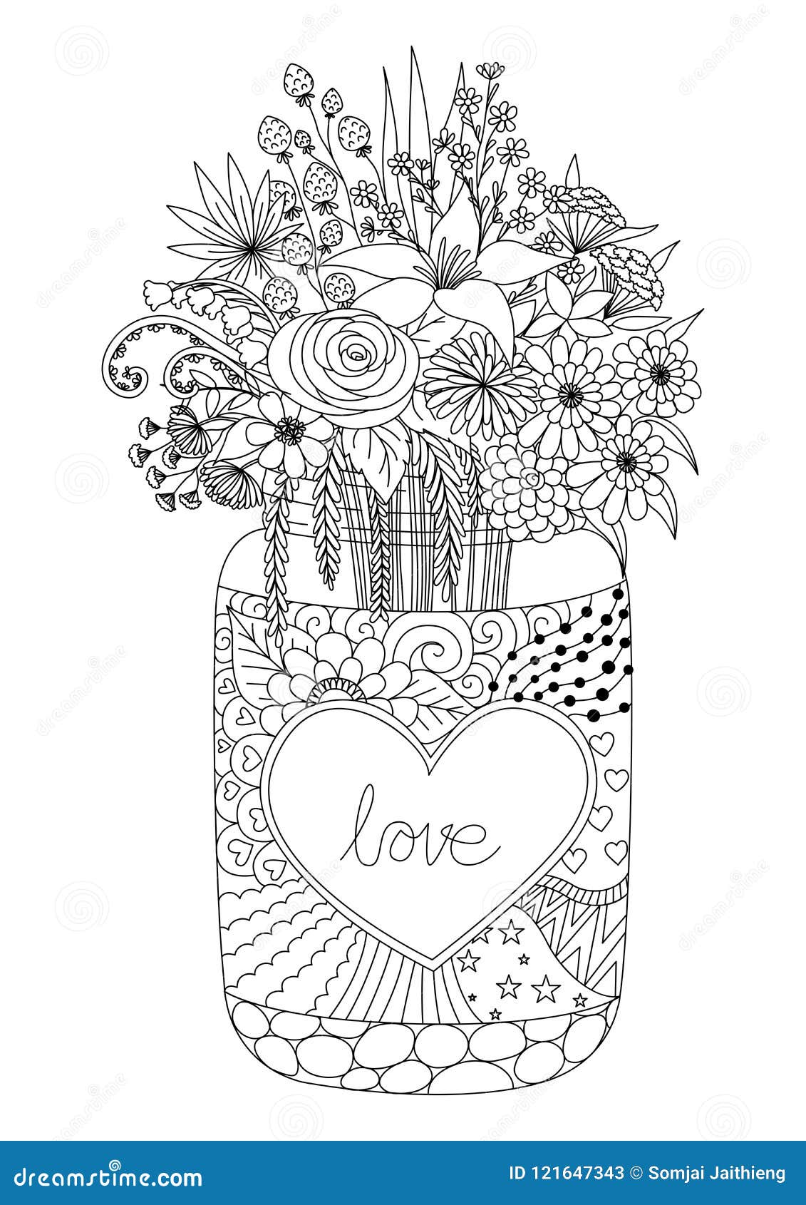 Coloring flowers stock illustrations â coloring flowers stock illustrations vectors clipart