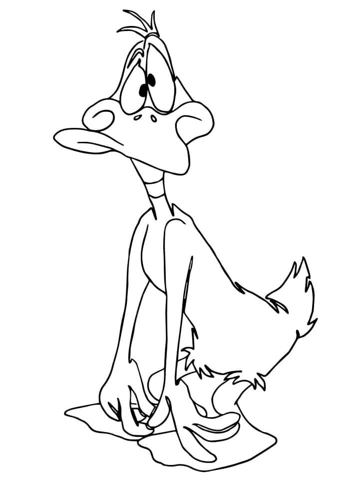 Funny daffy duck coloring page