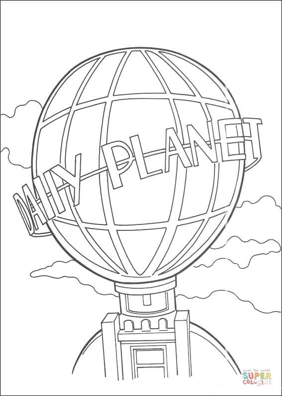 The daily planet globe coloring page free printable coloring pages