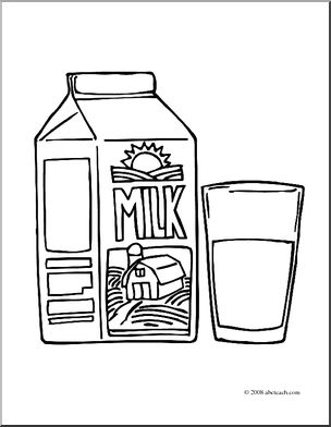 Clip art milk coloring page i