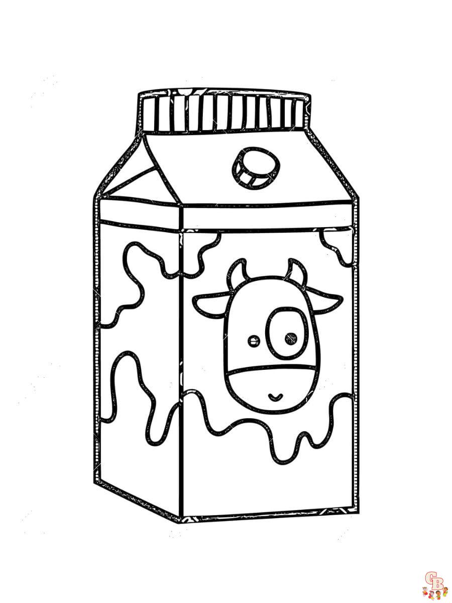 Printable milk coloring pages free for kids and adulst