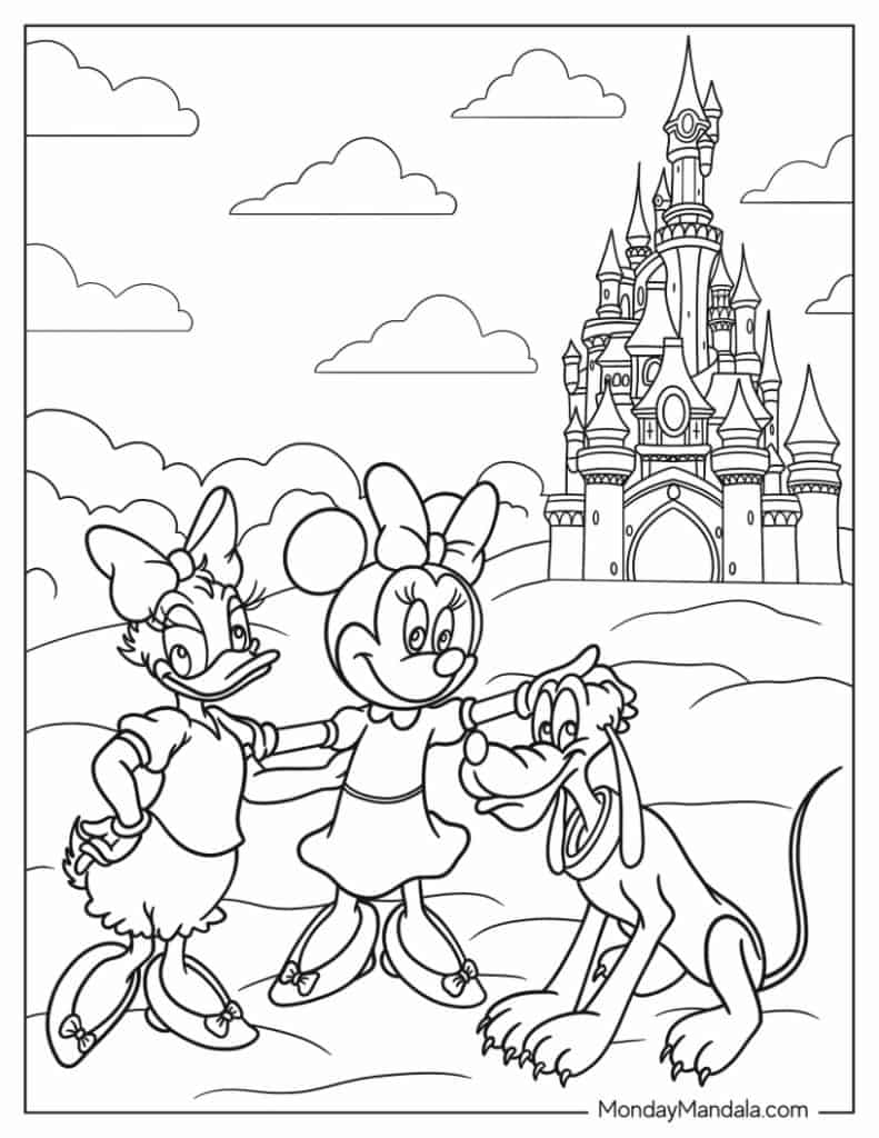 Daisy duck coloring pages free pdf printables