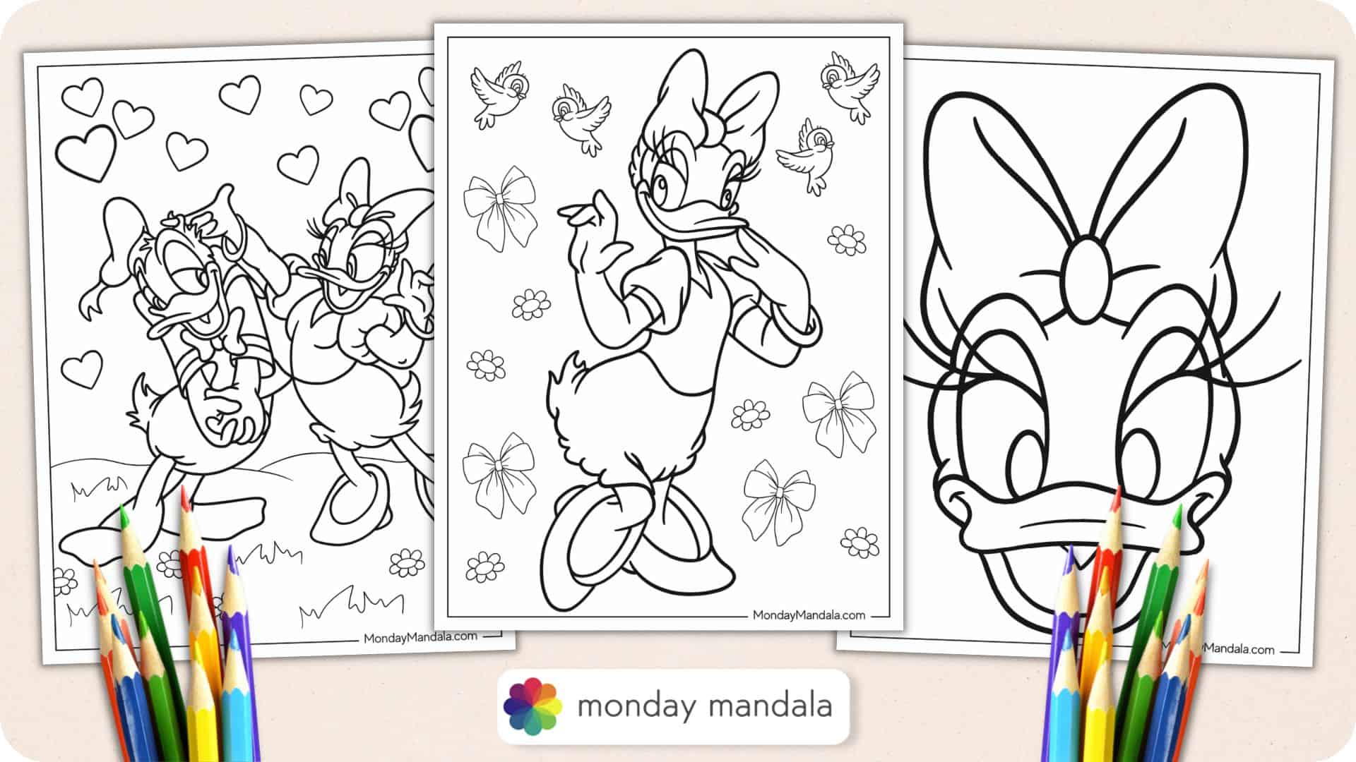Daisy duck coloring pages free pdf printables