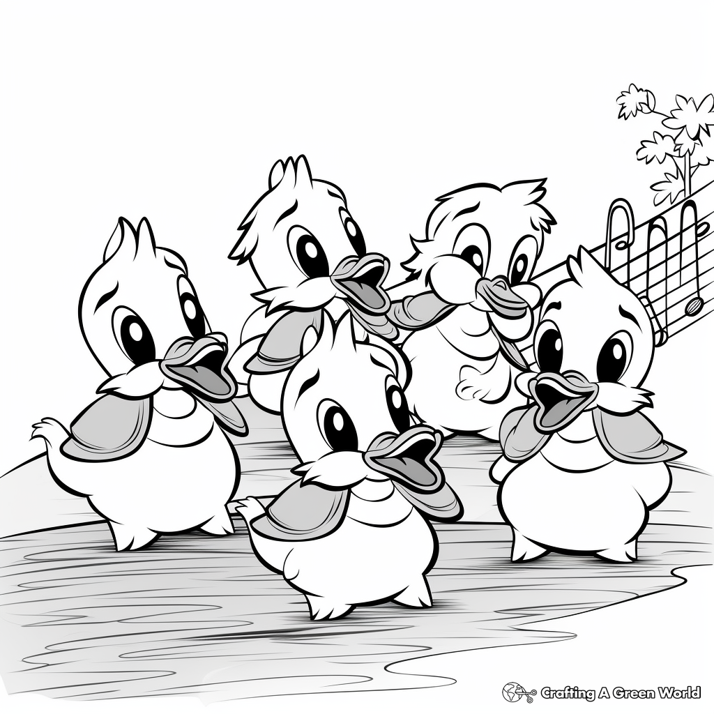 Little ducks coloring pages