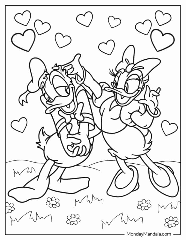 Daisy duck coloring pages free pdf printables