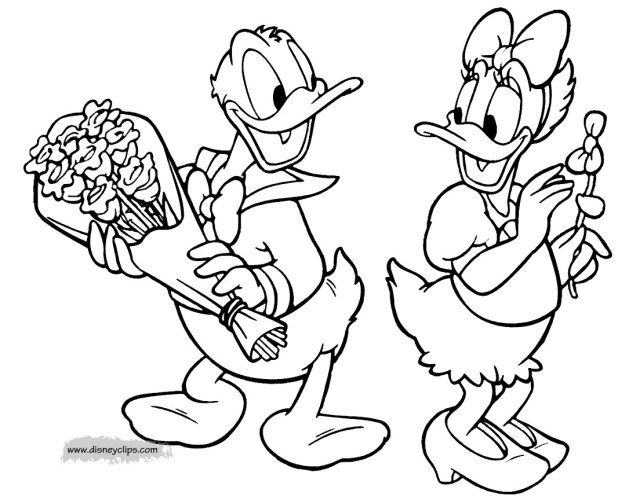 Colorful daisy duck coloring pages