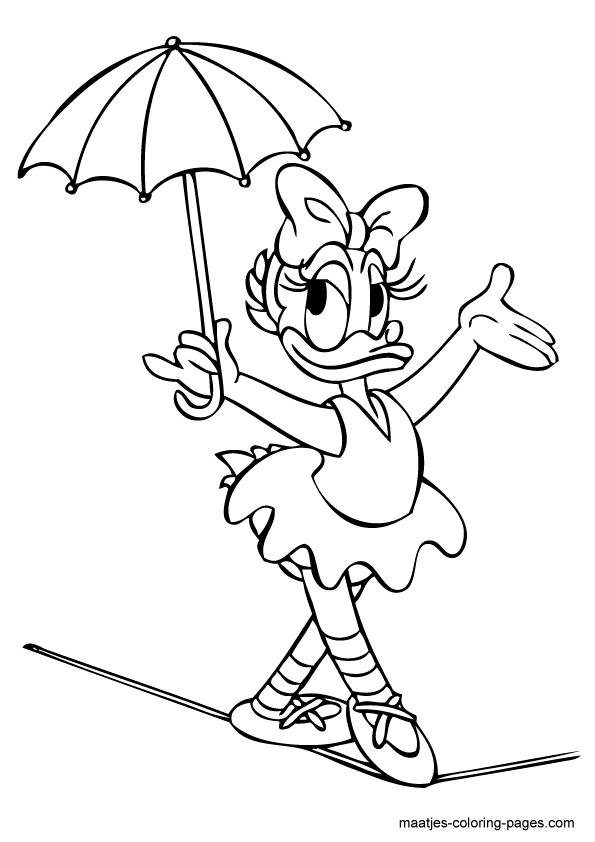 Delightful daisy duck coloring page