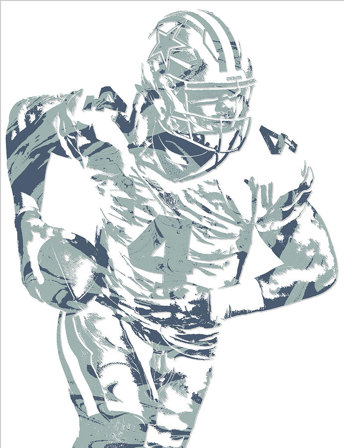Dak prescott dallas cowboys pixel art mixed media by joe hamilton
