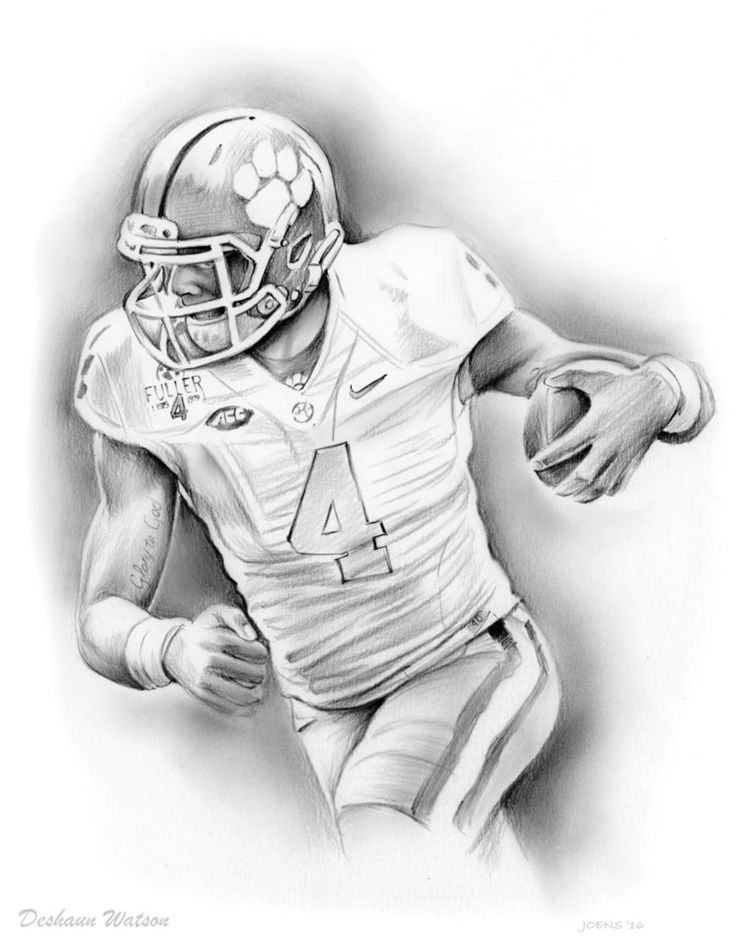 Qb deshaun watson football canvas football player drawing drawing people