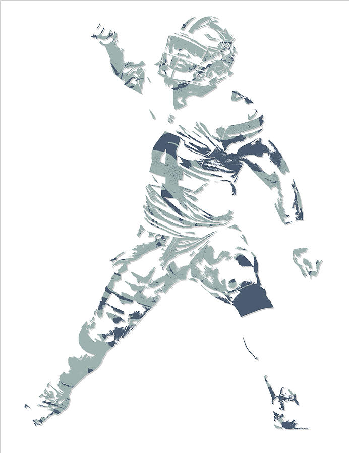 Dak prescott dallas cowboys pixel art mixed media by joe hamilton