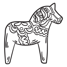 Dalecarlian horse dala horse stroke png svg design for t