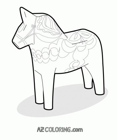 Dala horse coloring page in horse coloring pages horse coloring dala horse