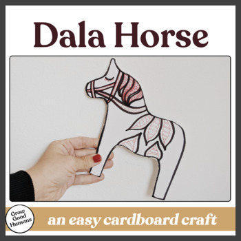 Dala horse an easy cardboard craft by grow good humans tpt