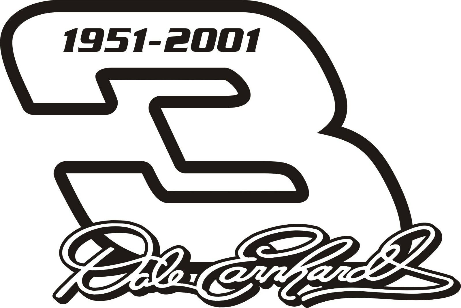 Dale earnhardt sr number w dates die cut vinyl decal sticker