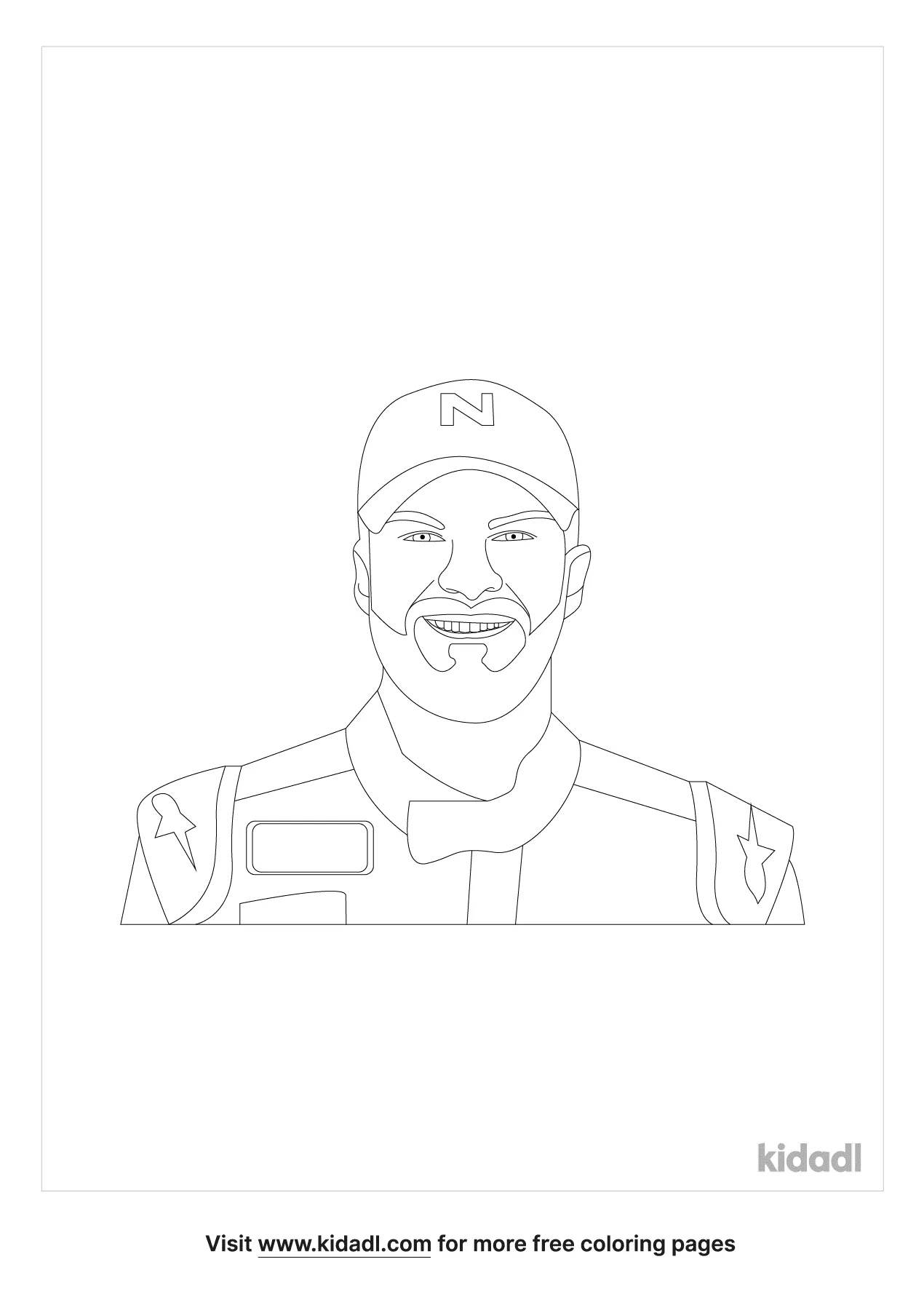 Free dale earnhardt jr coloring page coloring page printables