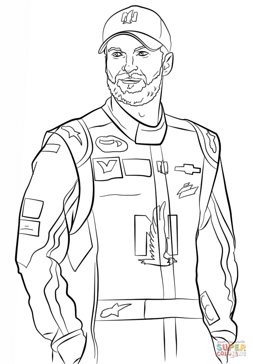 Dale earnhardt jr coloring page free printable coloring pages