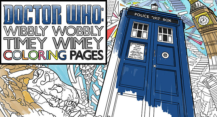 Doctor who wibbly wobbly timey wimey coloring pages printables