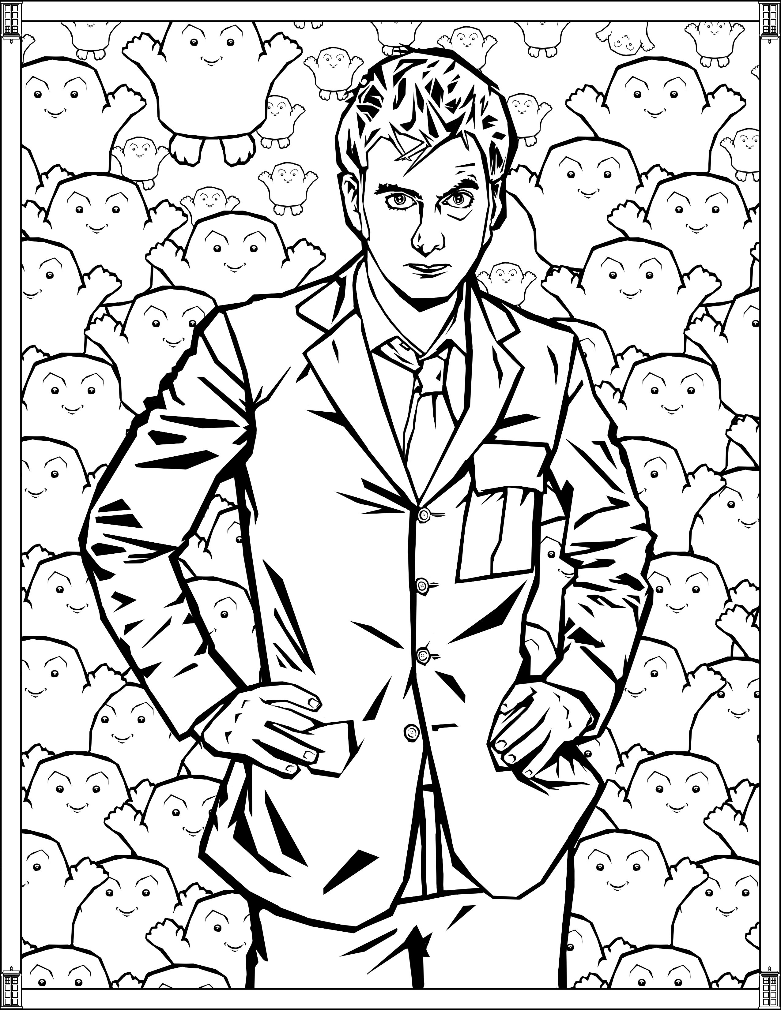 Doctor who wibbly wobbly timey wimey coloring pages printables