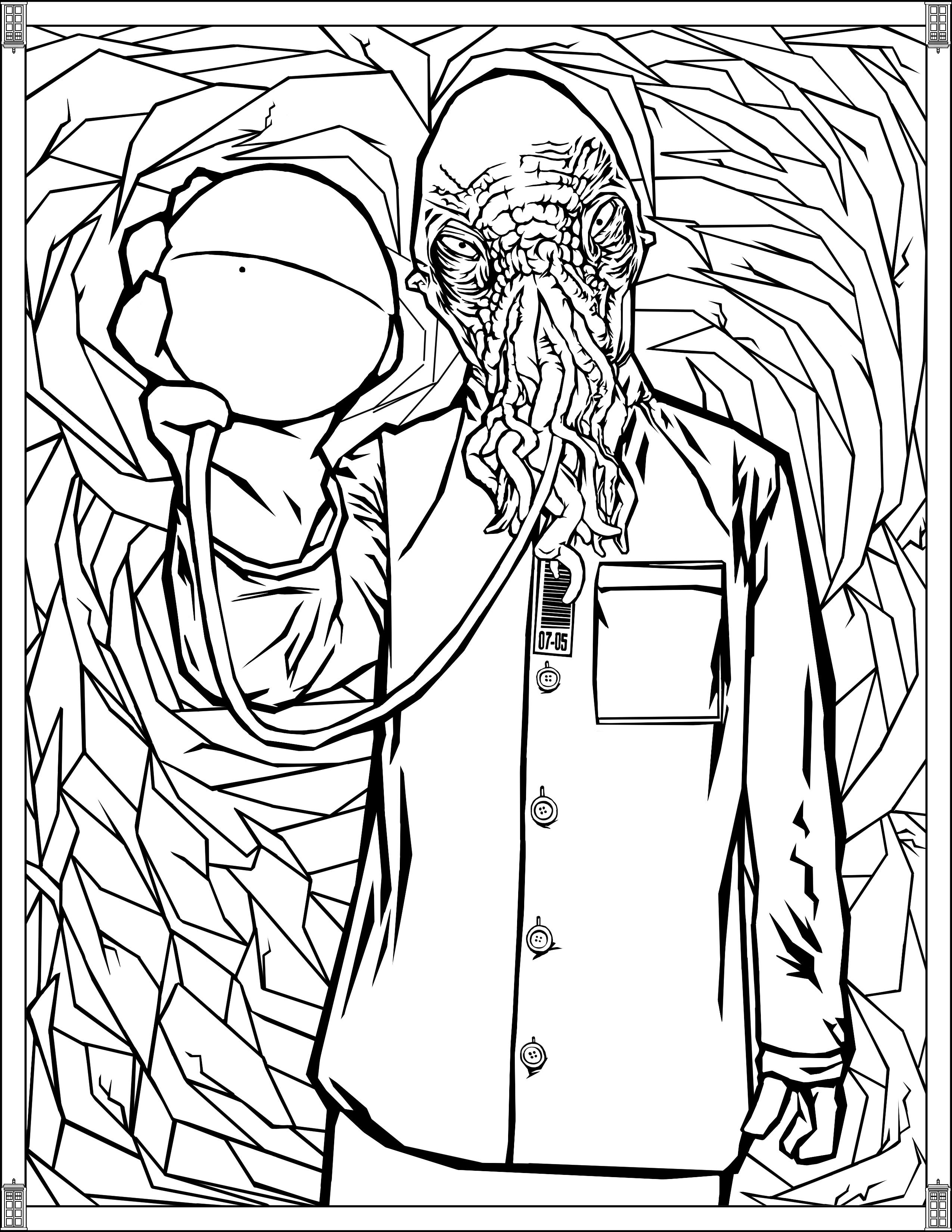 Doctor who wibbly wobbly timey wimey coloring pages printables