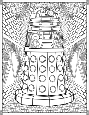 Dalek coloring page free printable coloring pages