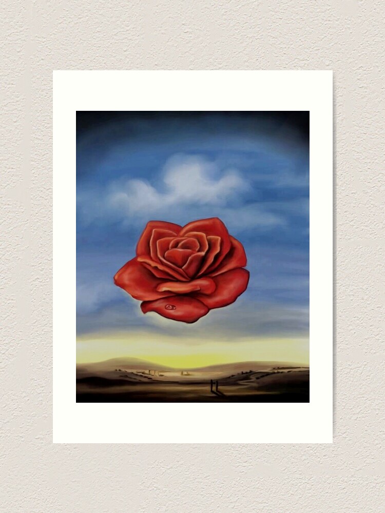 Meditative rose by salvador dali art print for sale by reimaginestore
