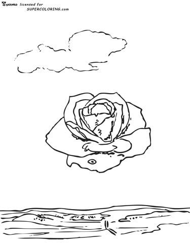 Meditative rose by salvador dali coloring page free printable coloring pages dali art salvador dali art salvador dali