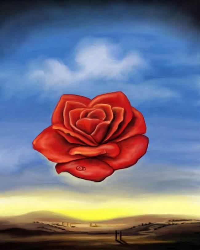 Meditative rose by salvador dali