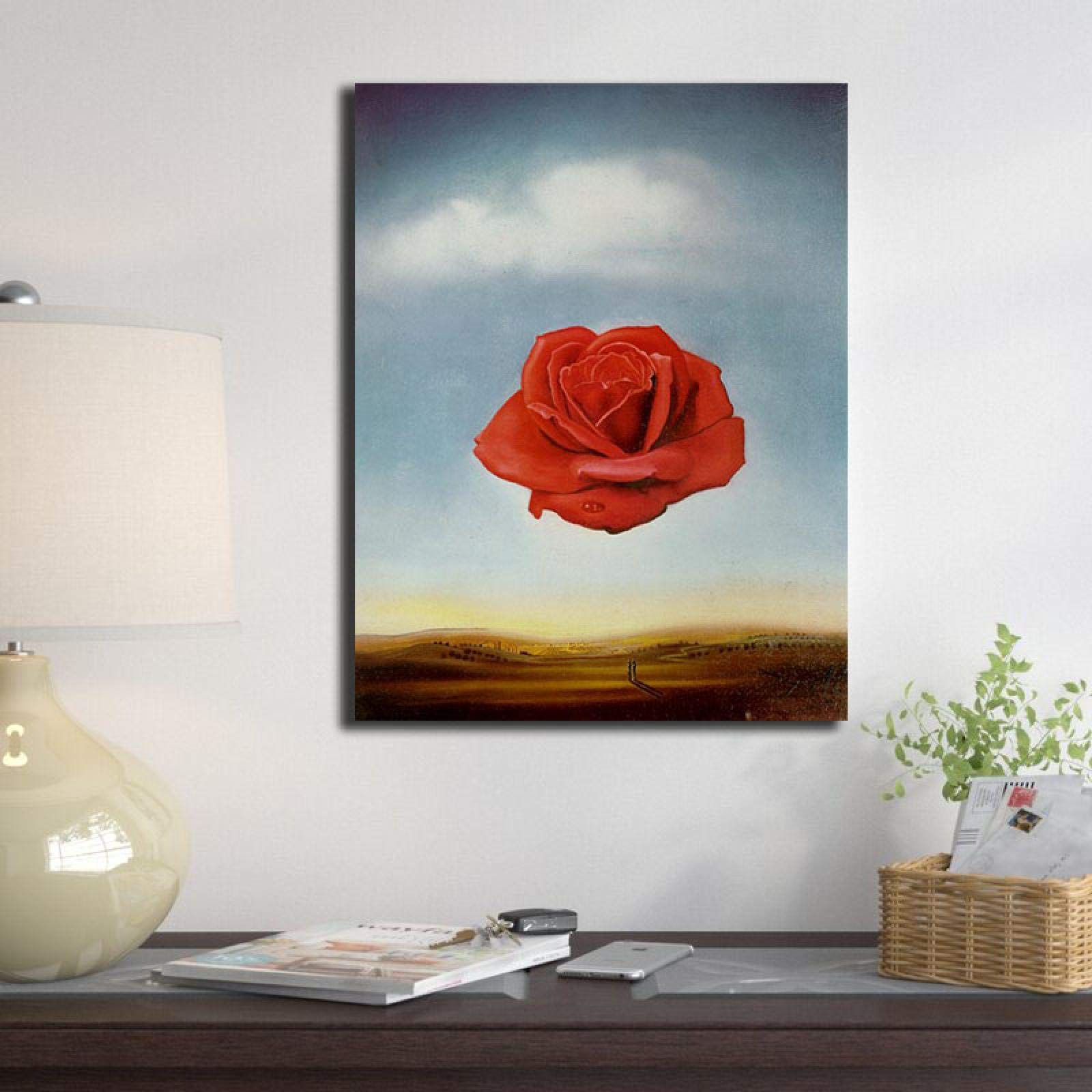 Salvador dali meditative rose flower canvas painting posters and prints wall pop art picture living room home decoration xcm unframed posters prints