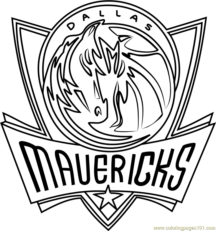 Dallas mavericks coloring page for kids